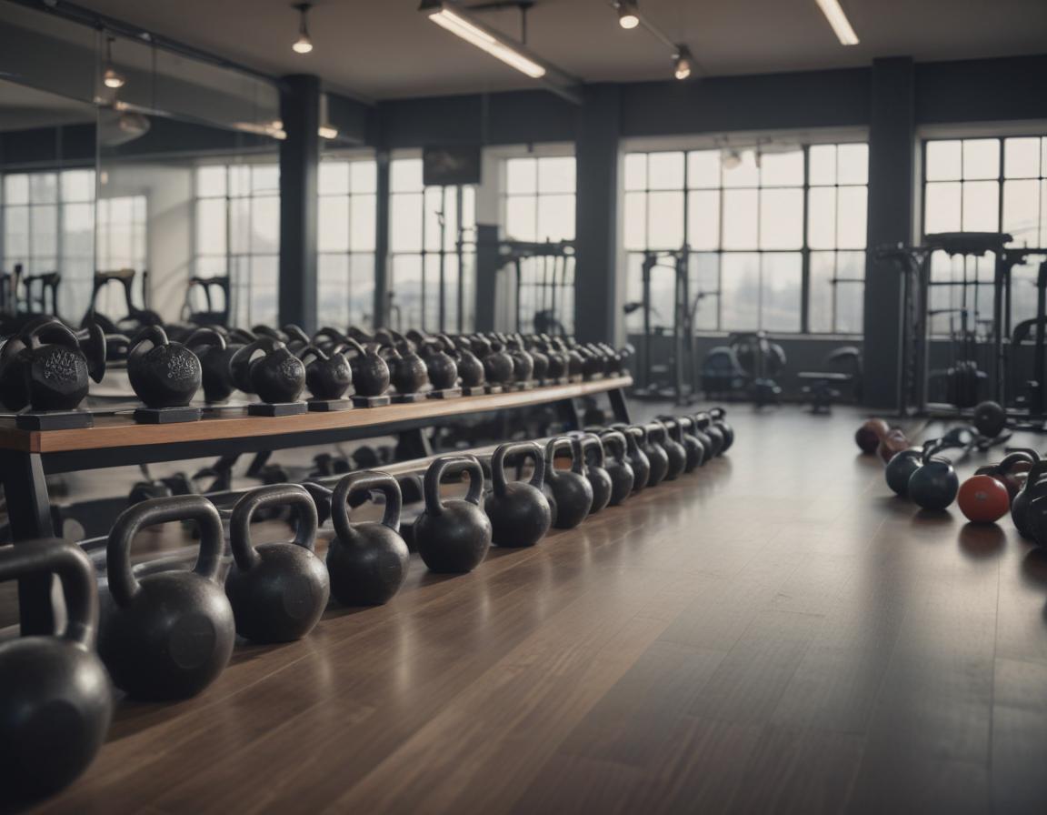 Athlete performing a focused barbell squat surrounded by gym lighting