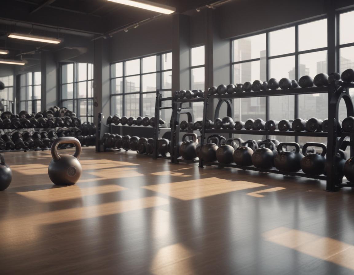 Trainer guiding a beginner through proper squat form with light weights