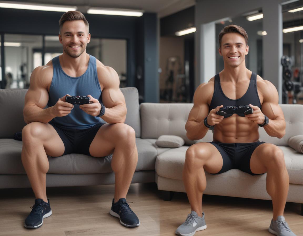 Supportive fitness trainer and beginner celebrating progress