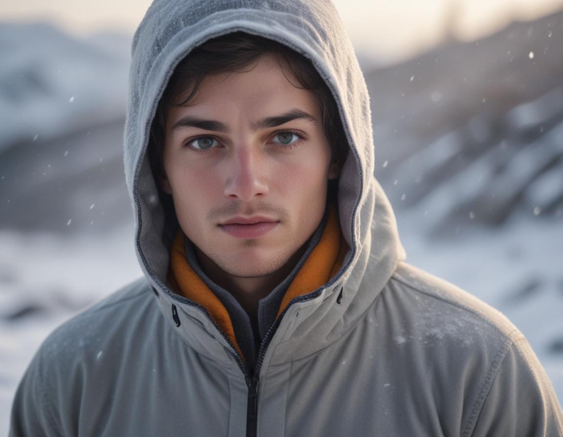 Group hiking in Arctic conditions blended with indoor gym settings