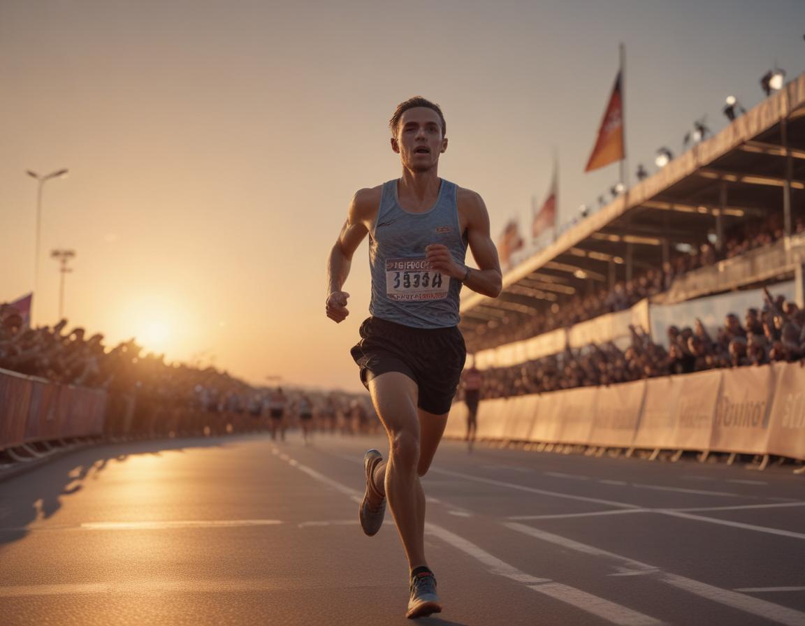 Illuminated saint statue surrounded by gym equipment under dramatic lighting